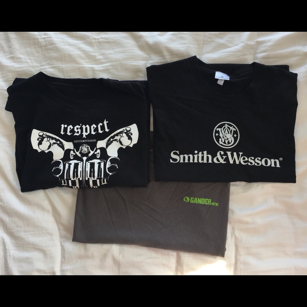 Bundle of 3 T-Shirts (2 - Smith & Wesson and 1 - Gander Mountain) all XL